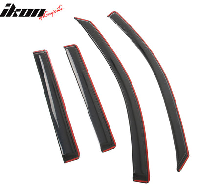 IKON MOTORSPORTS In Channel Window Visors Compatible with 2018-2023 Chevrolet Traverse, Acrylic Smoke/Tinted Rain Guards, Side Window Wind Deflectors 4PCS