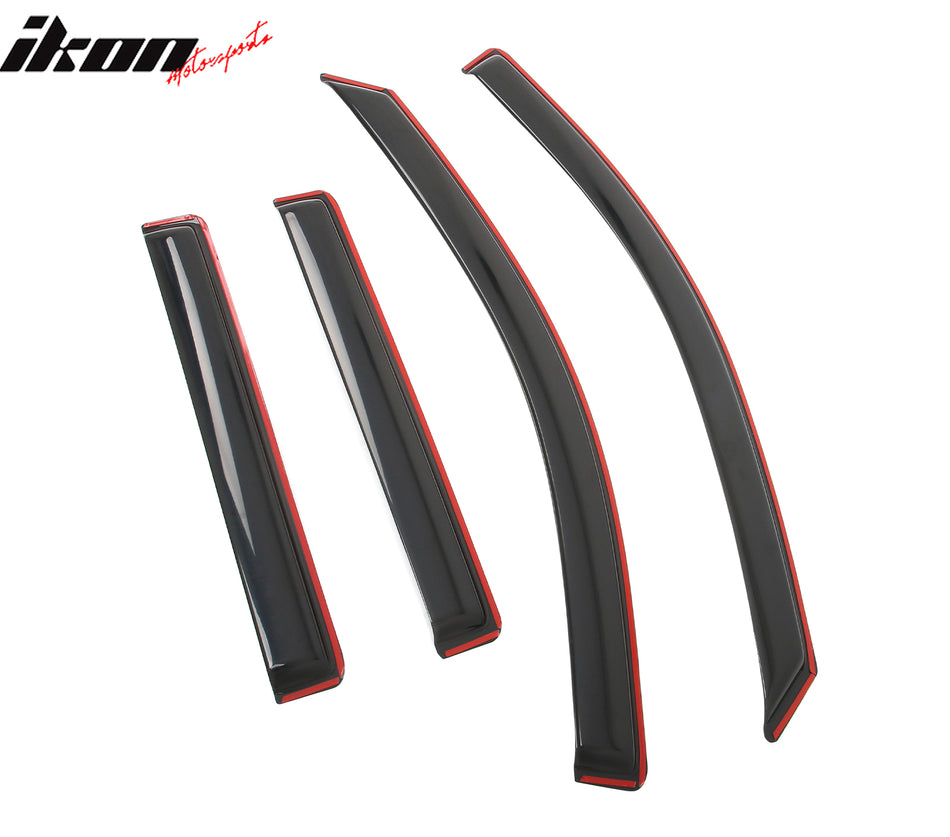 IKON MOTORSPORTS In Channel Window Visors Compatible with 2018-2023 Chevrolet Traverse, Acrylic Smoke/Tinted Rain Guards, Side Window Wind Deflectors 4PCS