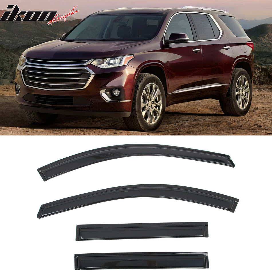2018-2023 Chevrolet Traverse Smoke Window Visors Rain Guards Acrylic