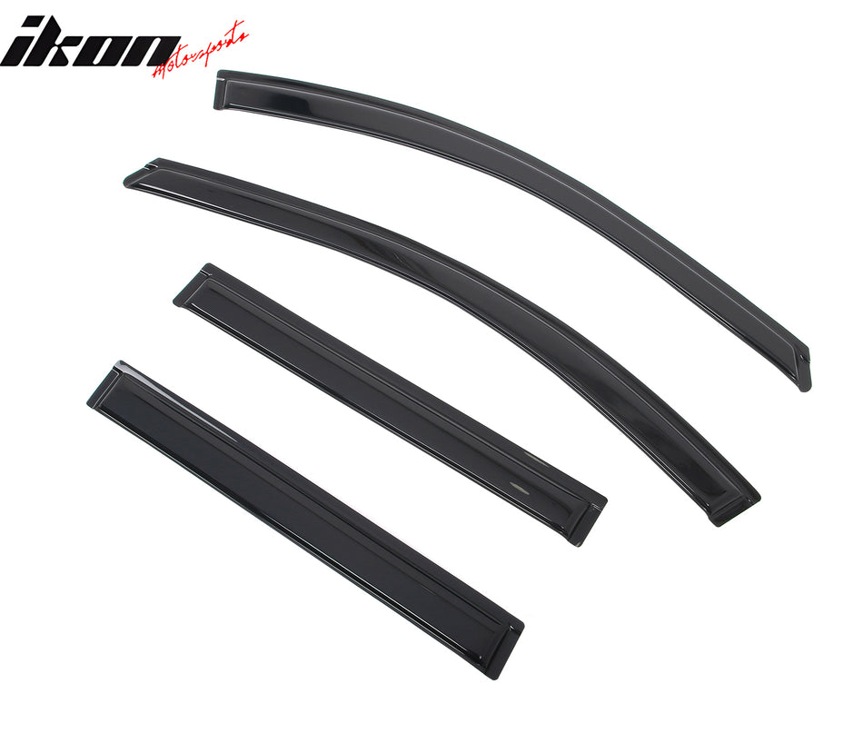IKON MOTORSPORTS Tape on Window Visors Compatible with 2018-2023 Chevrolet Traverse, Acrylic Smoke/Tinted Rain Guards, Side Window Wind Deflectors 4PCS