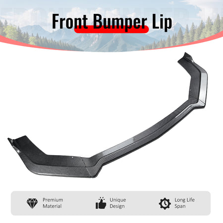Fits 18-23 Ford Mustang Ecoboost/GT IKON Front Bumper Lip Carbon Fiber Print 3PC