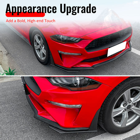Fits 18-23 Ford Mustang Ecoboost/GT GT500 Front Winglets Carbon Fiber Print 2PCS