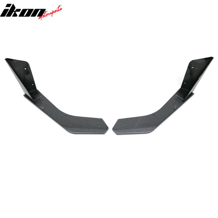 Fits 18-23 Ford Mustang Ecoboost/GT GT500 Front Winglets Carbon Fiber Print 2PCS