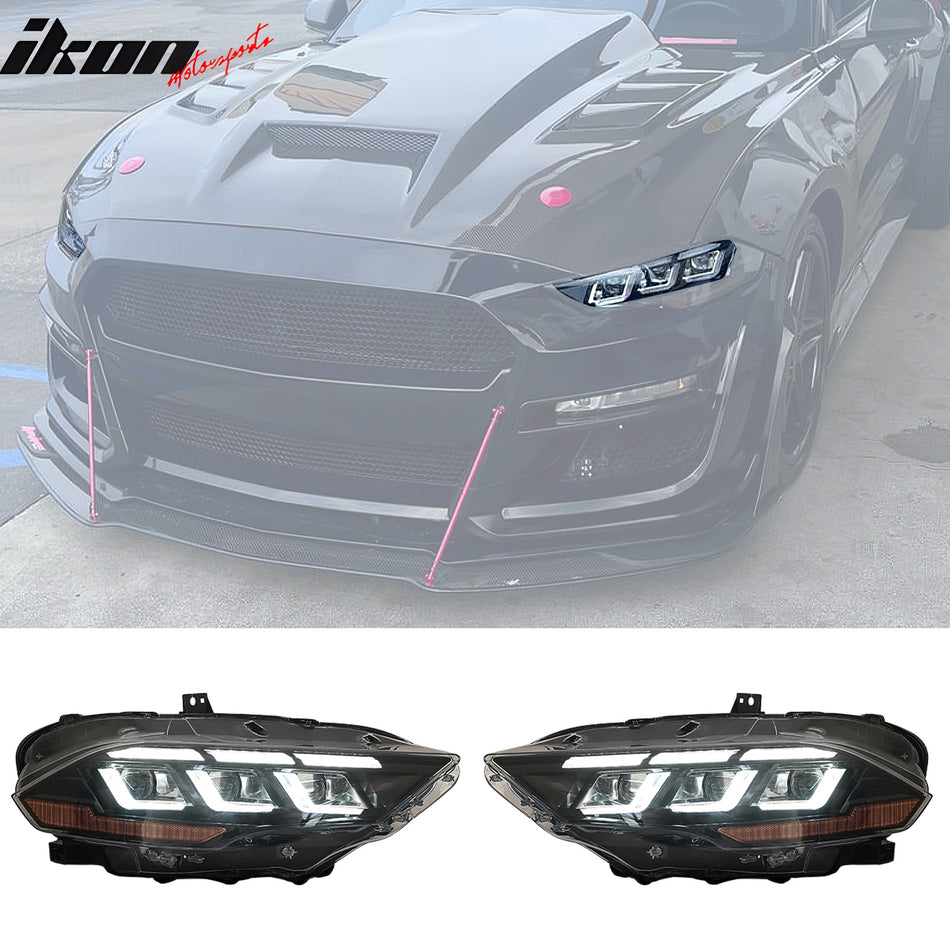 2018-2023 Ford Mustang EcoBoost GT V6 2024 Style Switchback Headlights