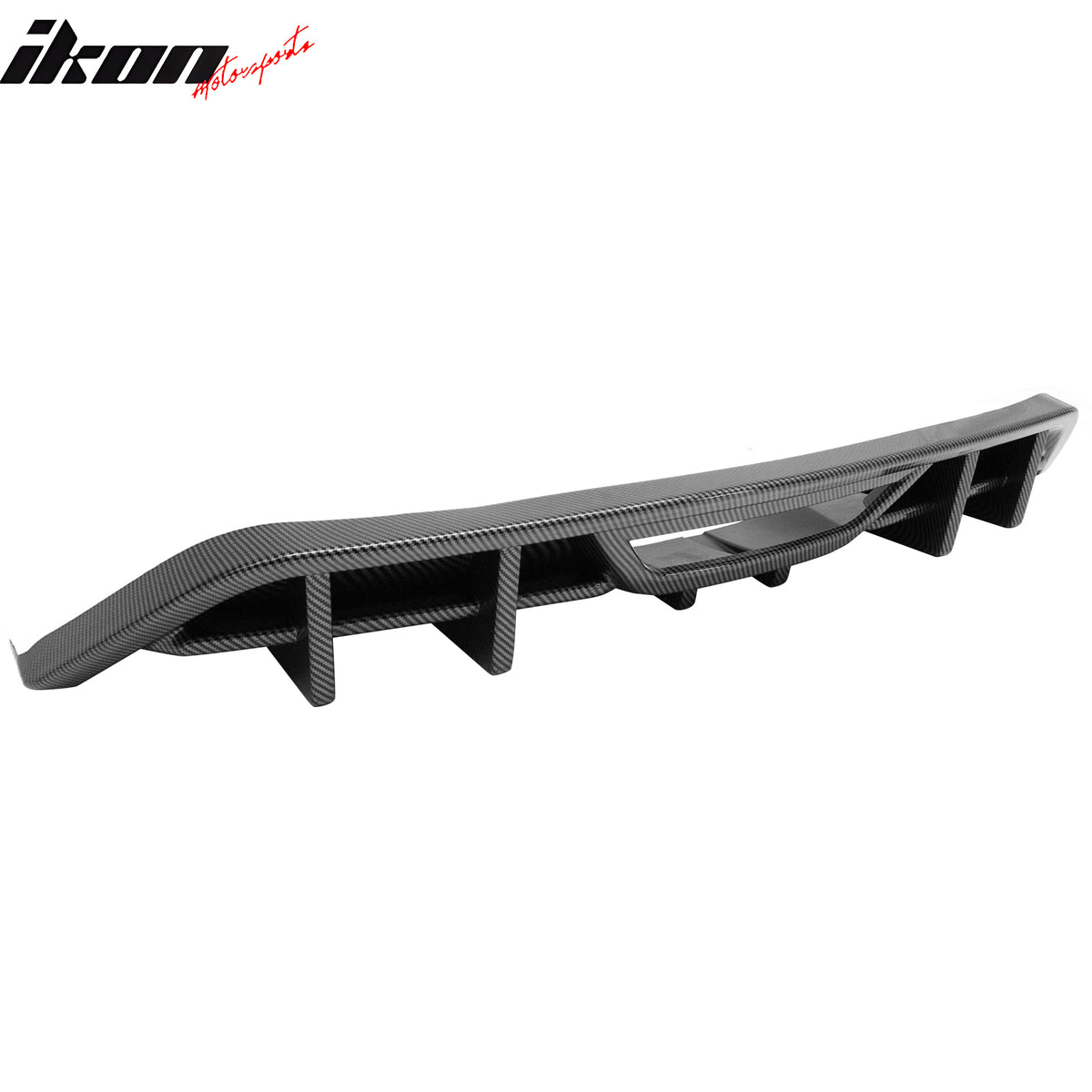 Fits 18-23 Ford Mustang Ecoboost IKON Rear Bumper Diffuser PP Carbon Fiber Print