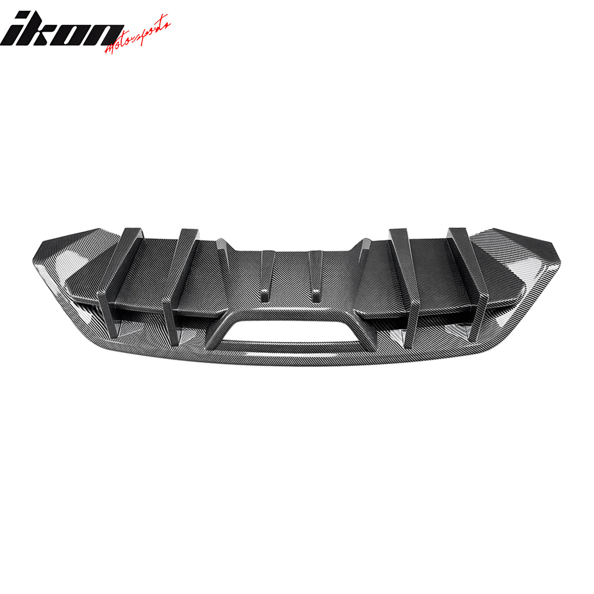 Fits 18-23 Ford Mustang Ecoboost IKON Rear Bumper Diffuser PP Carbon Fiber Print