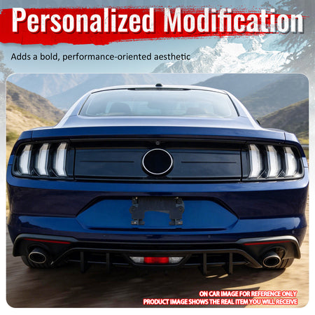 Fits 18-23 Ford Mustang Ecoboost IKON Style Rear Bumper Diffuser PP Matte Black