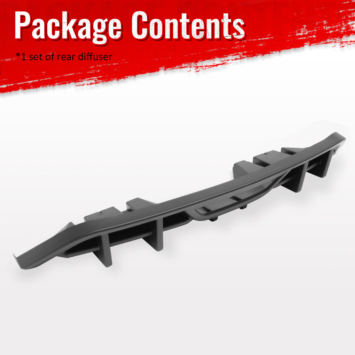 Fits 18-23 Ford Mustang Ecoboost IKON Style Rear Bumper Diffuser PP Matte Black