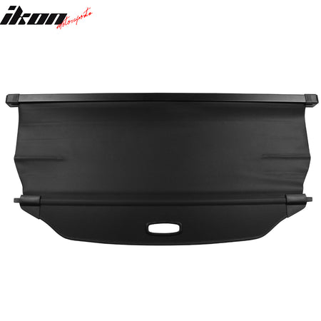 IKON MOTORSPORTS, Cargo Cover Compatible With 2018-2023 Subaru Crosstrek & 2017-2023 Impreza Hatchback, Unpainted Black Vinly+Aluminum Rod Rear Tonneau Security Cover Retractable
