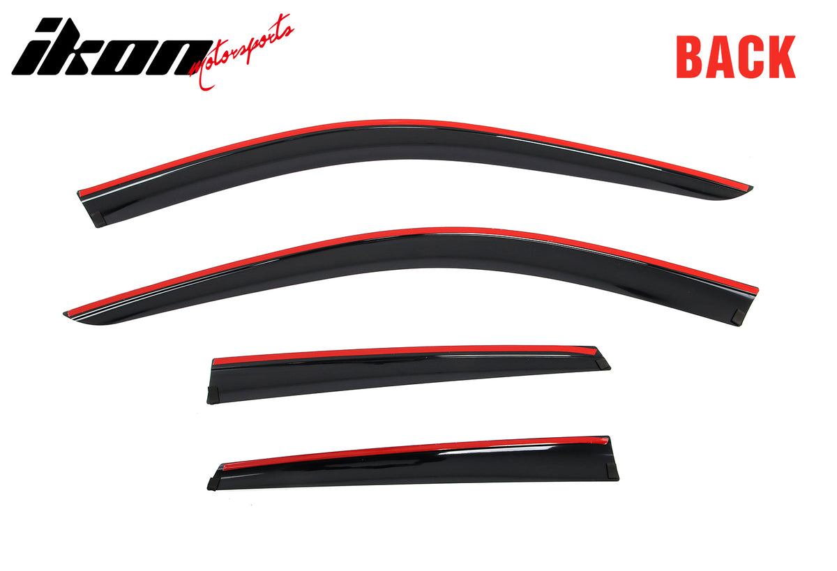 Fits 18-24 Audi Q5 SQ5 Low Profile Style Tape-On Window Visors Rain Deflectors