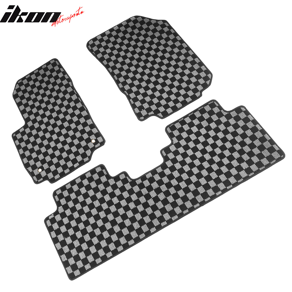 Fits 18-24 Equinox Terrain Floor Mats Non-Slip Carpet Checkered Black Gray Plaid