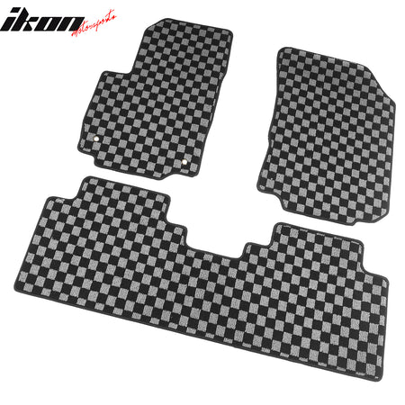 Fits 18-24 Equinox Terrain Floor Mats Non-Slip Carpet Checkered Black Gray Plaid