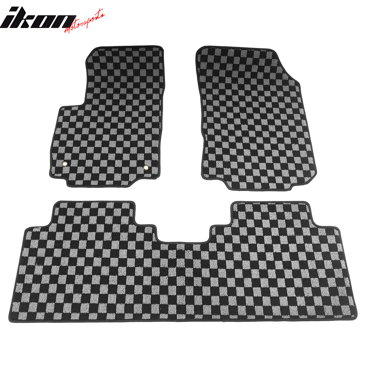 Fits 18-24 Equinox Terrain Floor Mats Non-Slip Carpet Checkered Black Gray Plaid