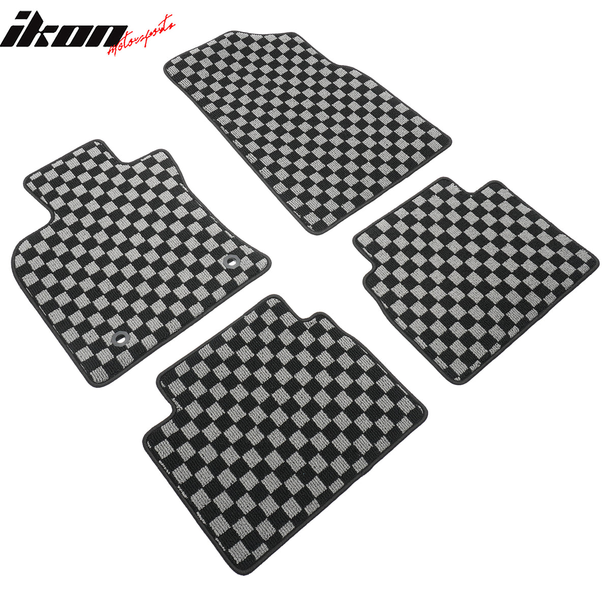 Fits 18-24 Toyota Camry Floor Mats Non-Slip Carpets Checkered Black Gray Plaid
