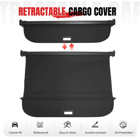 Fits 18-24 Audi Q5 & SQ5 Flip Cover Style Rear Cargo Cover Carbon Fiber Texture