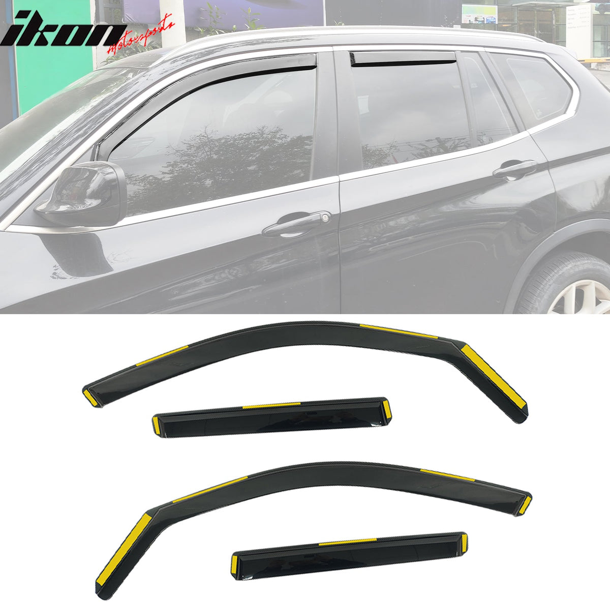 2018 - 2024 BMW G01 X3 F97 X3M Window Visor Black In - Channel DeflectorsIkon Motorsports