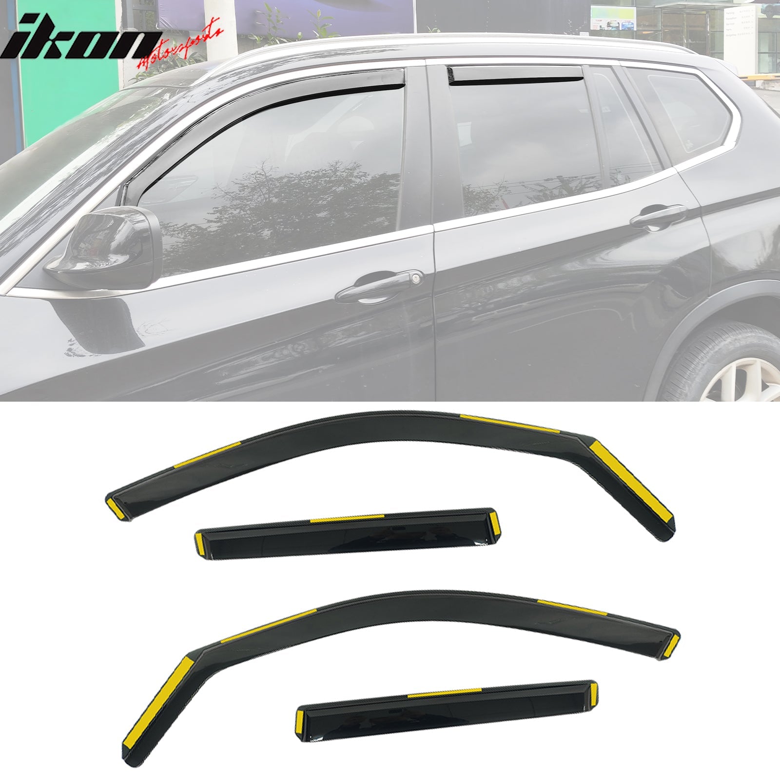 2018 - 2024 BMW G01 X3 F97 X3M Window Visor Black In - Channel DeflectorsIkon Motorsports
