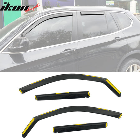 2018 - 2024 BMW G01 X3 F97 X3M Window Visor Black In - Channel DeflectorsIkon Motorsports