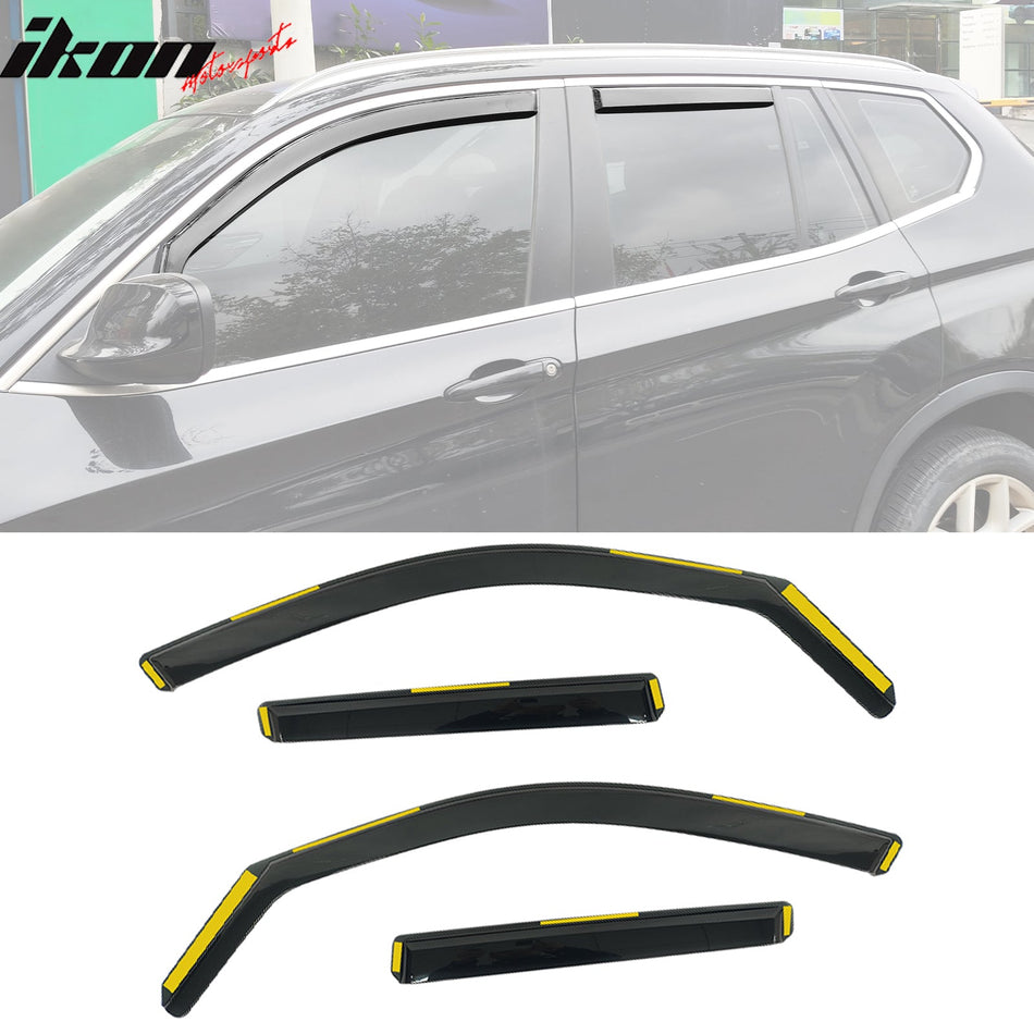 2018 - 2024 BMW G01 X3 F97 X3M Window Visor Black In - Channel DeflectorsIkon Motorsports