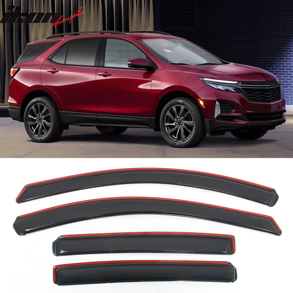 2018-2024 Chevy Equinox In-channel Window Visor Acrylic Deflector 4PC