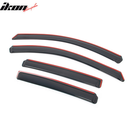 IKON MOTORSPORTS In Channel Window Visors Compatible with 2018-2024 Chevy Equinox, Slim Style Acrylic Smoke Rain Guards, Side Window Wind Deflectors 4PCS