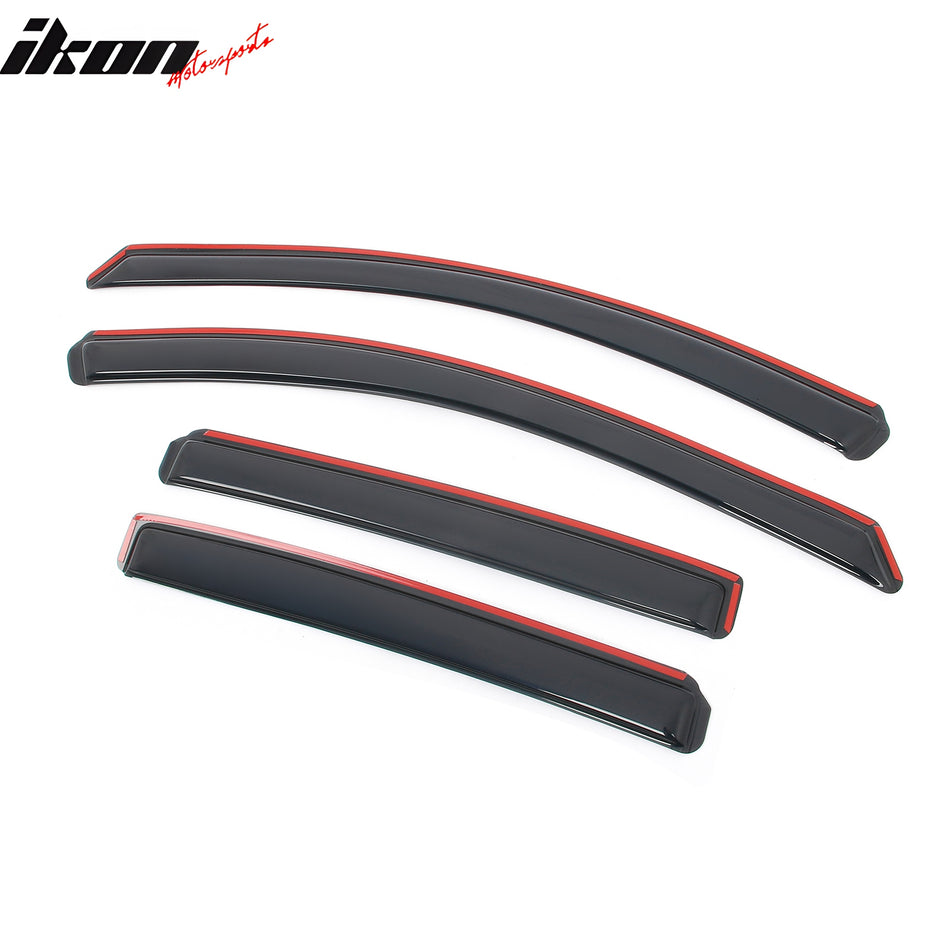 IKON MOTORSPORTS In Channel Window Visors Compatible with 2018-2024 Chevy Equinox, Slim Style Acrylic Smoke Rain Guards, Side Window Wind Deflectors 4PCS