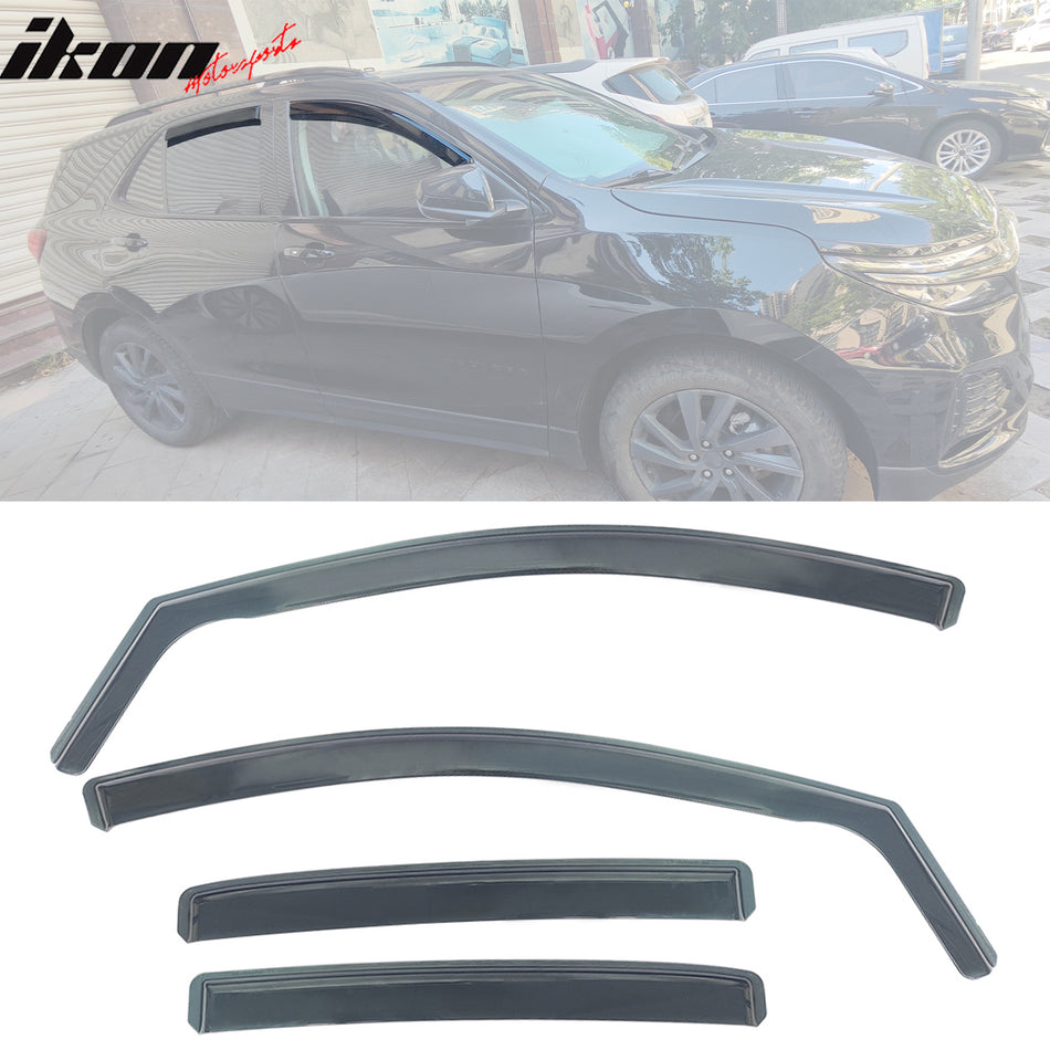 2018-2024 Chevy Equinox Side Window Visor Black In-Channel Deflectors