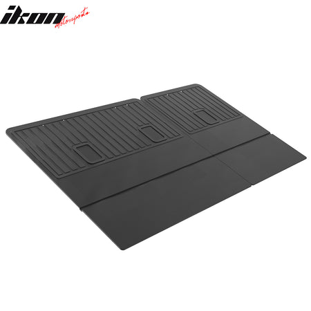 IKON MOTORSPORTS 3D TPE Backrest Mats, Compatible with 2018-2024 Ford Expedition Max Trims& Lincoln Navigator L Trims, All Weather Rear Seat Back Mat Cover Protector, Black