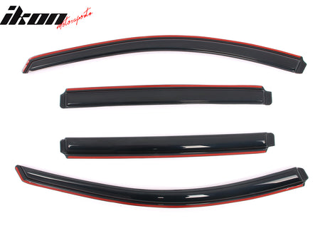 IKON MOTORSPORTS In Channel Window Visors Compatible with 2018-2024 GMC Terrain, Slim Style Acrylic Smoke Rain Guards, Side Window Wind Deflectors 4PCS