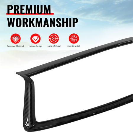 Fits 18-24 Infiniti Q50 Carbon Fiber Look OE Style Grille Frame Outline Trim ABS