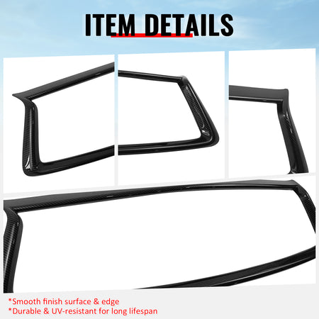 Fits 18-24 Infiniti Q50 Carbon Fiber Look OE Style Grille Frame Outline Trim ABS