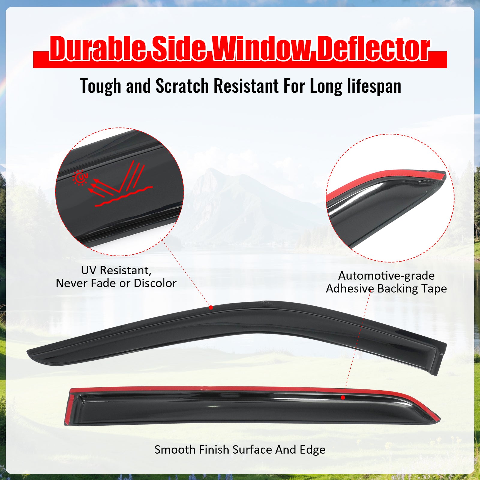 Fits 18-24 Nissan Kicks& 25 Kicks Play Window Visors Smoke Acrylic Deflector 4PC