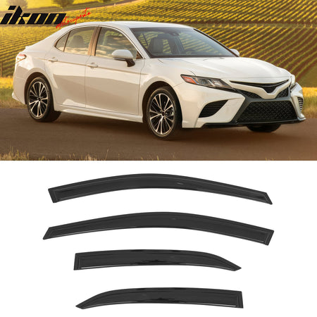 2018 - 2024 Toyota Camry 4PCS Tape on Window Visors Vent Rain Sun GuardsIkon Motorsports