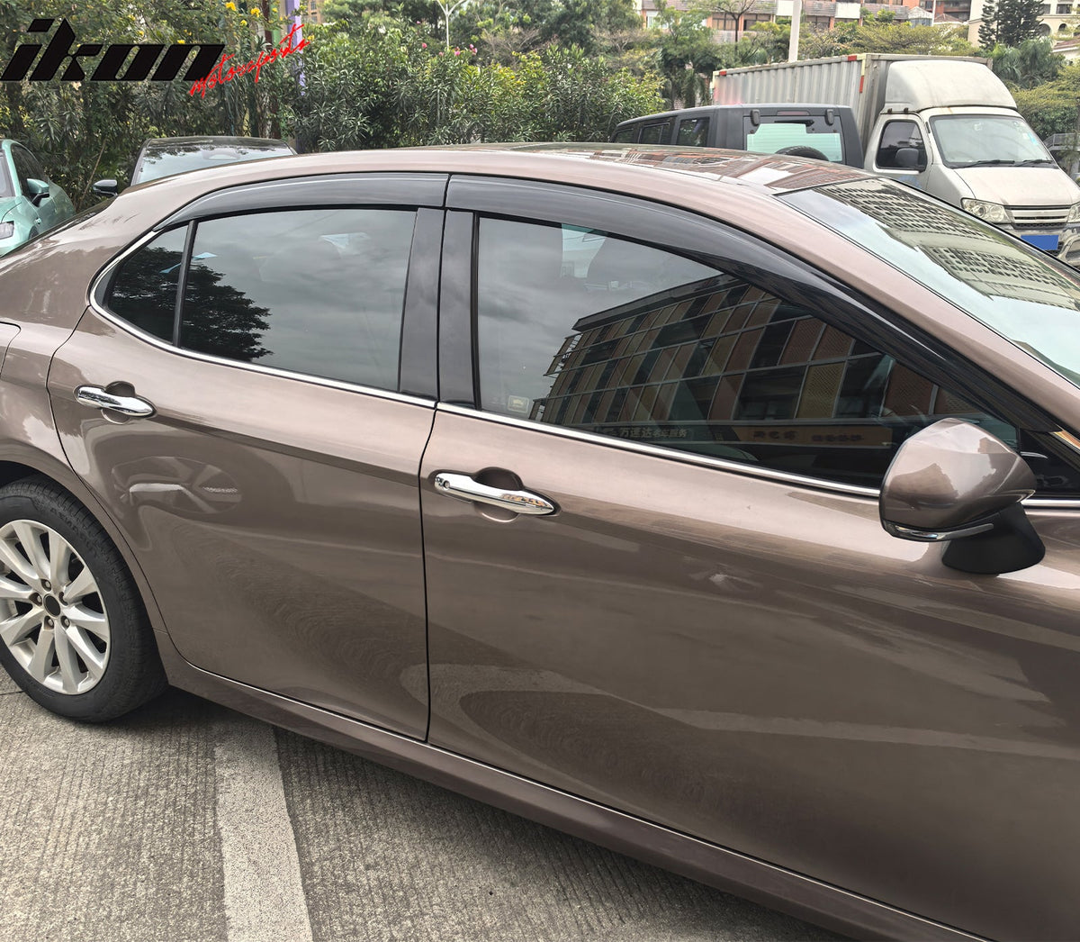 2018 - 2024 Toyota Camry Low Profile Style Tape on Window Visors GuardsIkon Motorsports