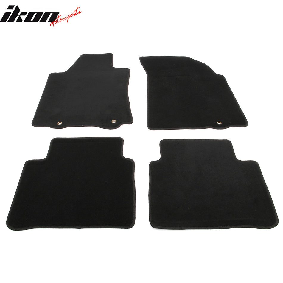 IKON MOTORSPORTS, Nylon Car Floor Mats Compatible with 2018-2025 Honda Odyssey, OE Fitment Style Black Driver Passenger Car Carpets, Front Rear 4PCS Full Set
