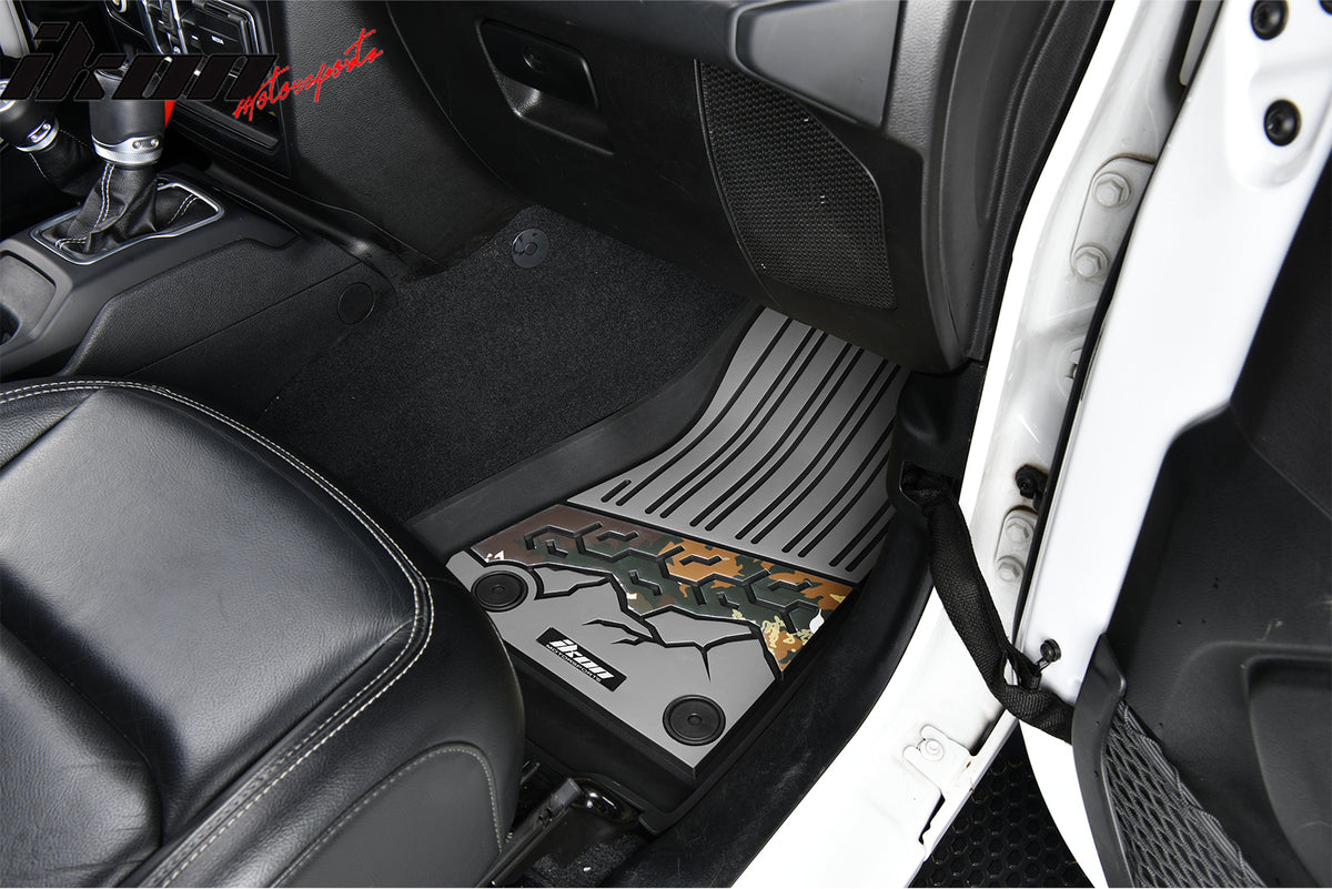 Fits 18-25 Jeep Wrangler JL Unlimited 4Dr TPE Floor Mats Carpet Liner Black Gray