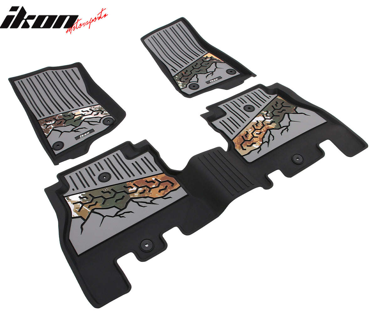 Fits 18-25 Jeep Wrangler JL Unlimited 4Dr TPE Floor Mats Carpet Liner Black Gray