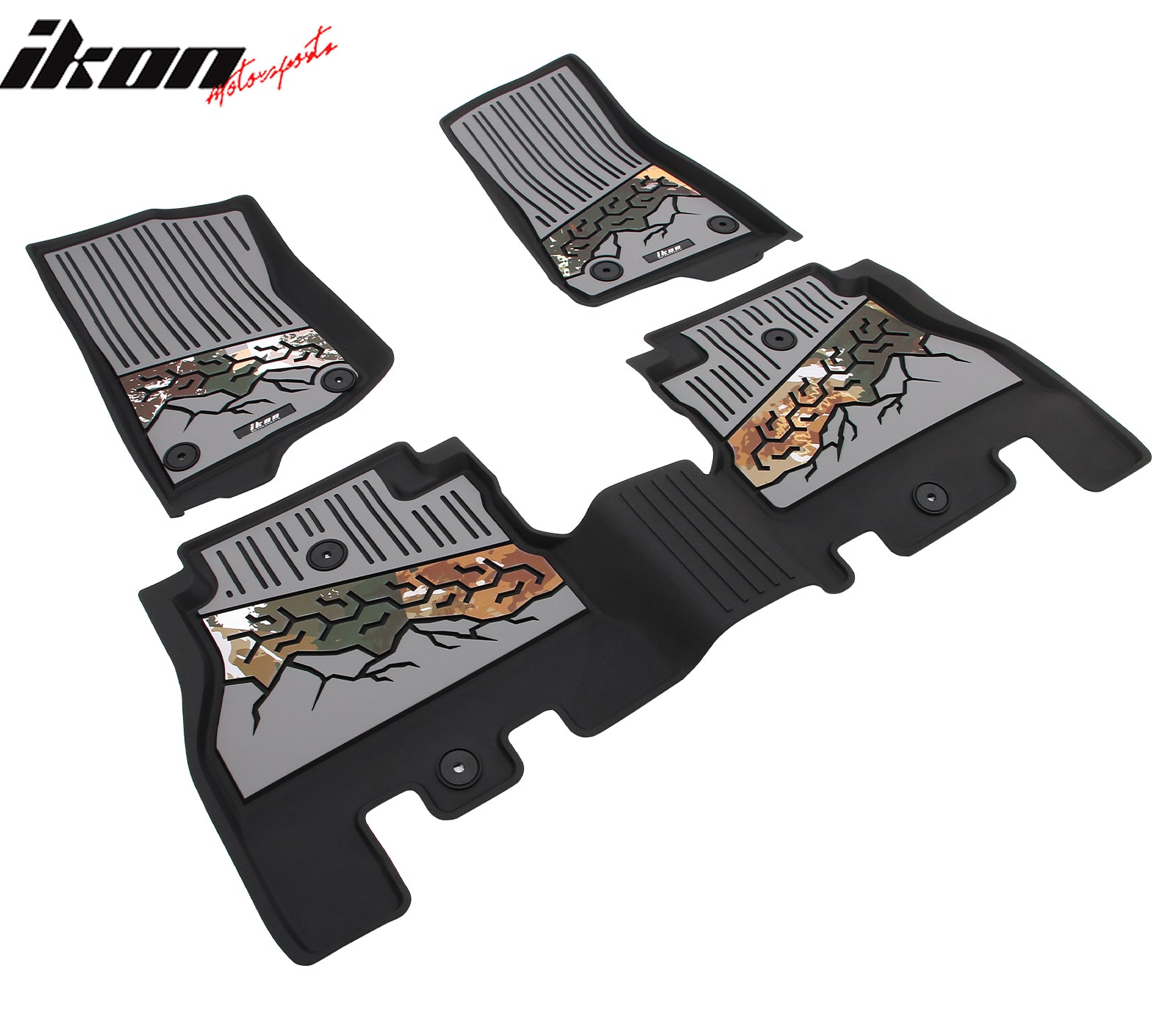 Fits 18-25 Jeep Wrangler JL Unlimited 4Dr TPE Floor Mats Carpet Liner Black Gray