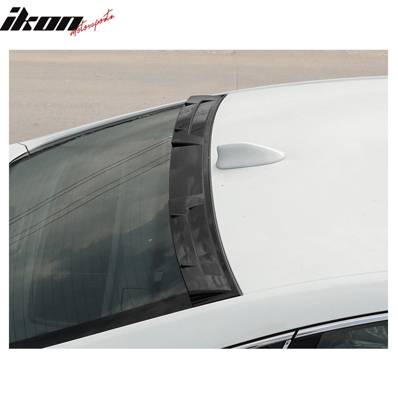IKON MOTORSPORTS, Rear Window Roof Spoiler Compatible with 2018-2026 Toyota Camry, V2 Style Primer Matte Black ABS Top Roofline Windshield Visor Spoiler Wing