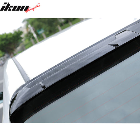 Compatible With 2018-2026 Toyota Camry, V2 Style Roof Spoiler Carbon Fiber Print ABS By IKON MOTORSPORTS