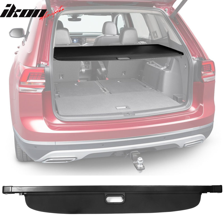 2018-2026 Volkswagen Atlas 4DR Black Rear Cargo Cover PVC Aluminum Rod