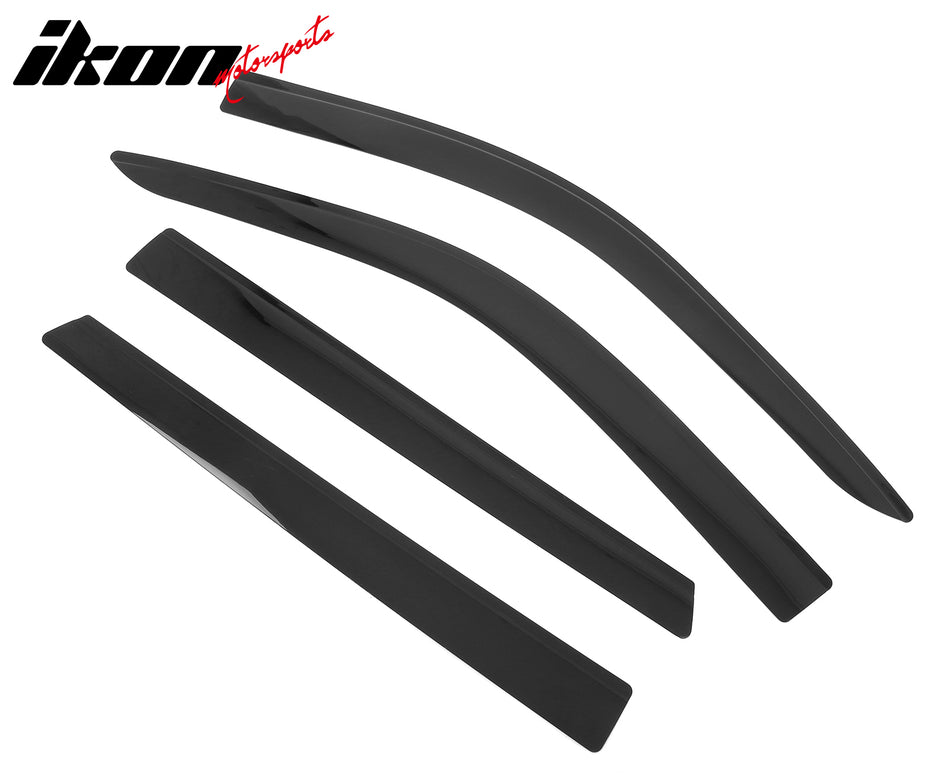 IKON MOTORSPORTS Tape on Low Profile Window Visors, Compatible with 2018-2025 Ford Expedition & Lincoln Navigator, Acrylic Smoke/Tinted Rain Guards, Side Window Wind Deflectors 4PCS