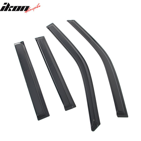 IKON MOTORSPORTS Tape on Window Visors Compatible with 2018-2025 Ford Expedition & Lincoln Navigator, Acrylic Smoke/Tinted Rain Guards, Side Window Wind Deflectors 4PCS