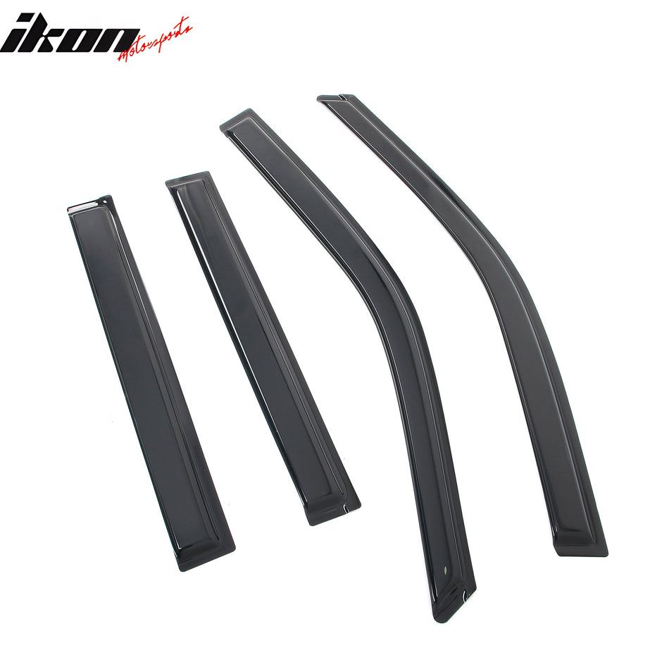 IKON MOTORSPORTS Tape on Window Visors Compatible with 2018-2025 Ford Expedition & Lincoln Navigator, Acrylic Smoke/Tinted Rain Guards, Side Window Wind Deflectors 4PCS