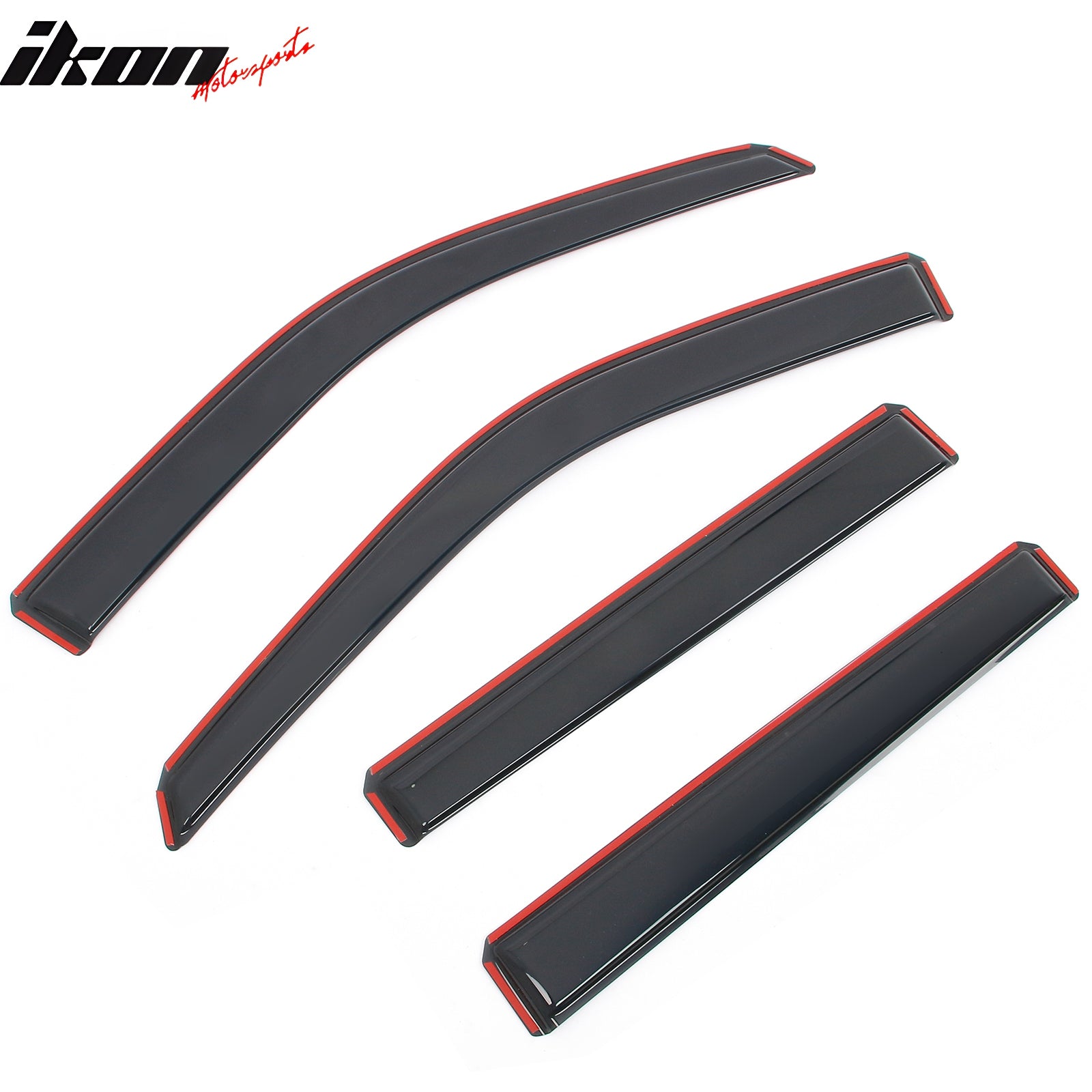 IKON MOTORSPORTS In Channel Window Visors Compatible with 2018-2025 Ford Expedition & Lincoln Navigator, Slim Style Acrylic Smoke Rain Guards, Side Window Wind Deflectors 4PCS