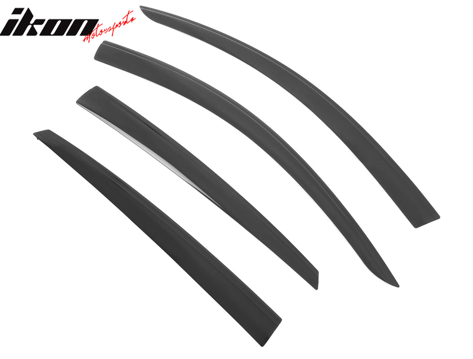 IKON MOTORSPORTS Tape on Low Profile Window Visors, Compatible with 2018-2025 Honda Accord Sedan 4-Door, Acrylic Smoke/Tinted Rain Guards, Side Window Wind Deflectors 4PCS
