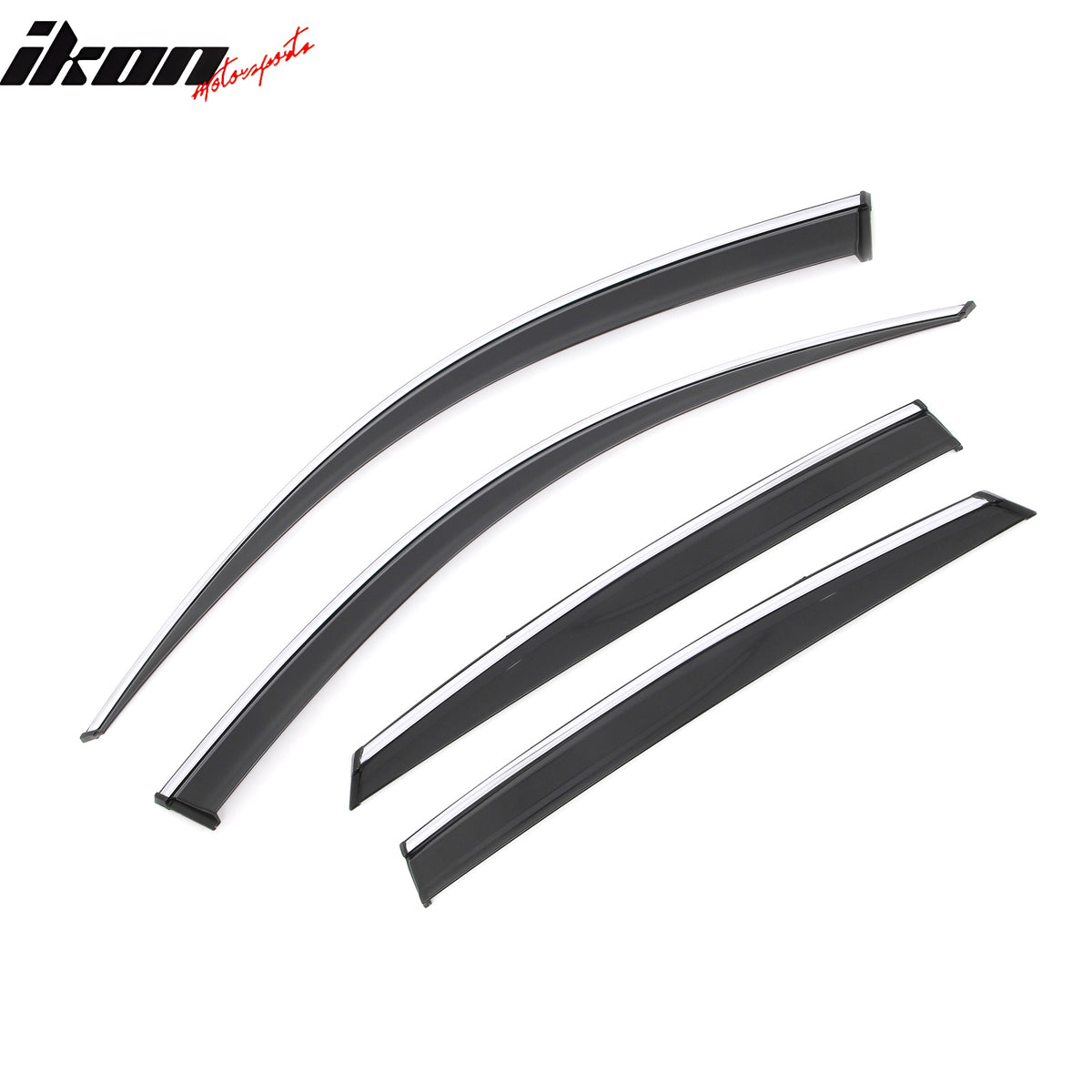 Fits 18-25 Honda Accord Window Visors Vent Rain Sun Guards W/Chrome Trim Tape-On