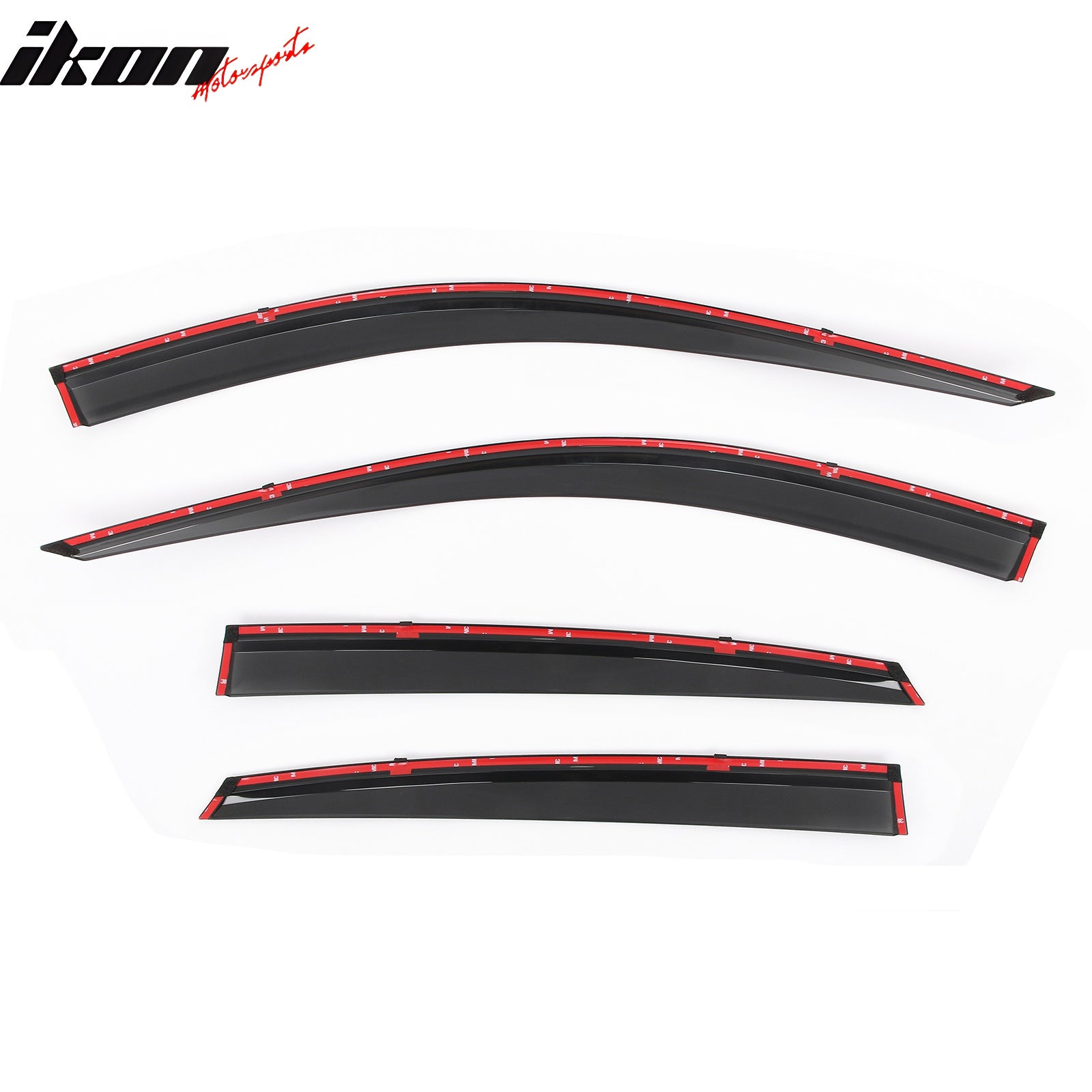 Fits 18-25 Honda Accord Window Visors Vent Rain Sun Guards W/Chrome Trim Tape-On