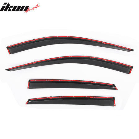 Fits 18-25 Honda Accord Window Visors Vent Rain Sun Guards W/Chrome Trim Tape-On