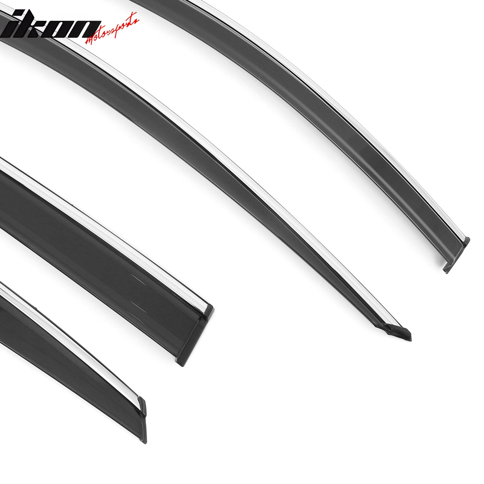 Fits 18-25 Honda Accord Window Visors Vent Rain Sun Guards W/Chrome Trim Tape-On